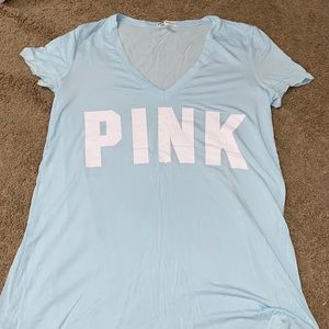 light blue short sleeve shirt from pink